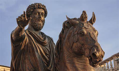 foto de una estatua de marco aurelio montado en un caballo